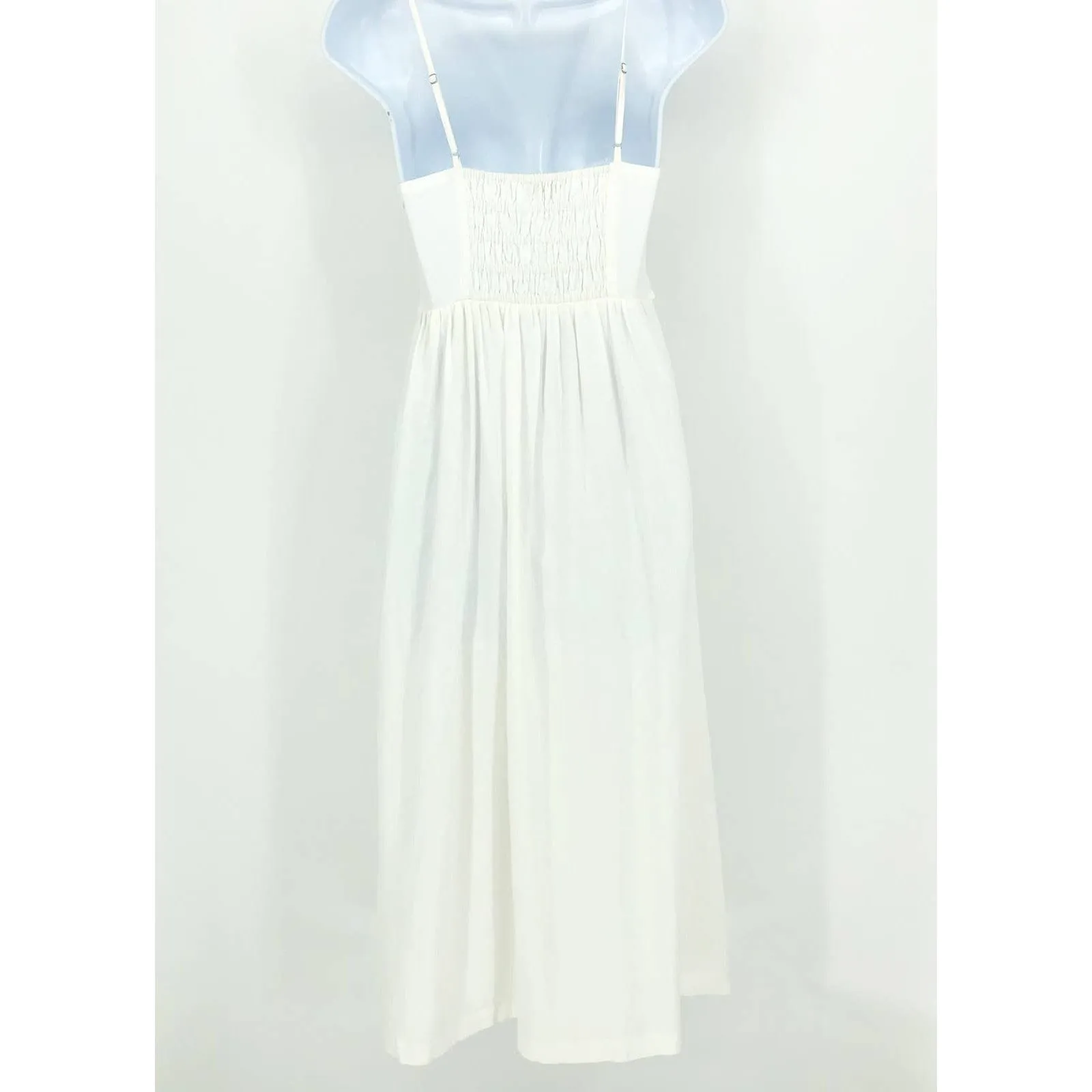 MADEWELL Sweetheart Midi Dress 4 White Double-Tie Cutout Sleeveless NL181 NWT