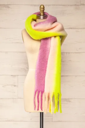 Mahajanga Pink | Multicoloured Striped Scarf