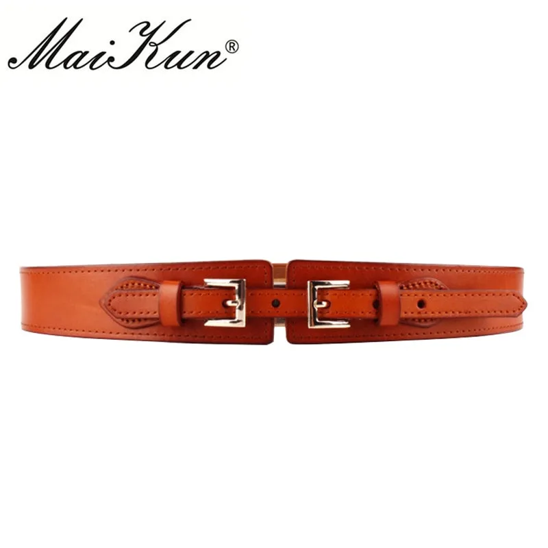 MAIKUN  Genuine Leather Original Double Aigo Style Women's Belt