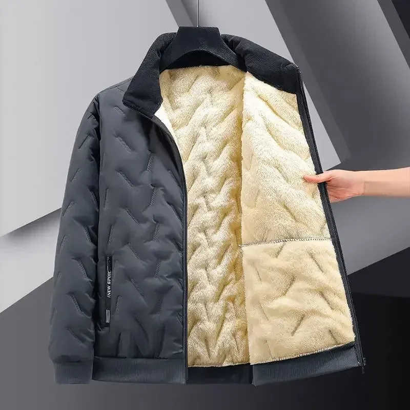 Man Padded Coat Lamb Parkas Korean Luxury Clothing Padding Modern Down Jackets For Men Winter Outerwears 2024 Comfortable Cold