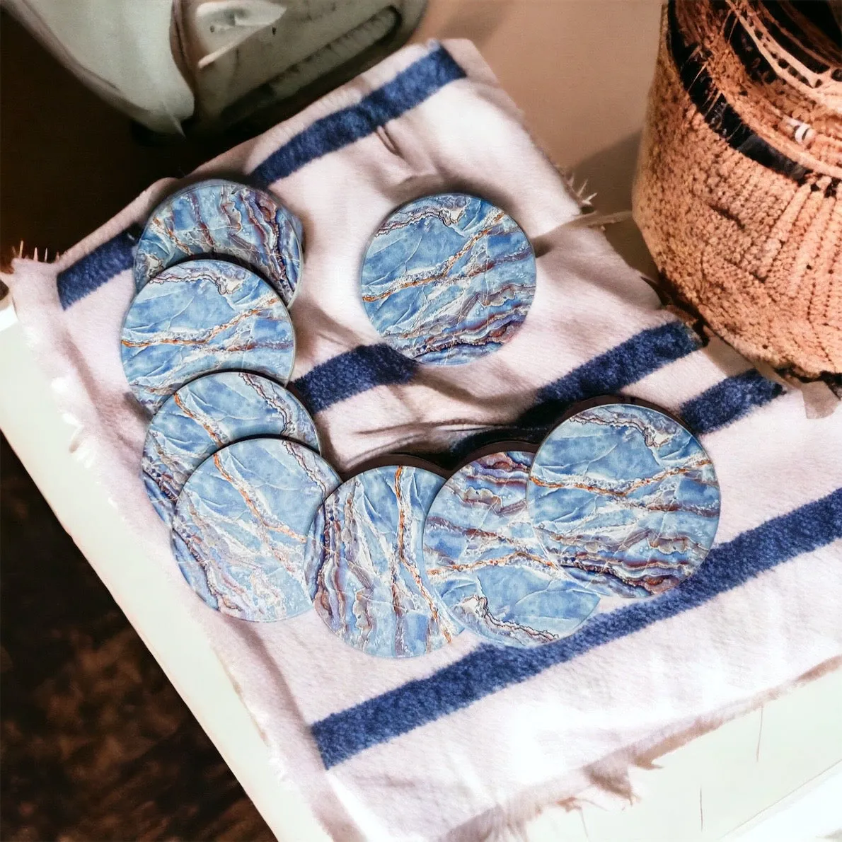 Marble Blue Coasters