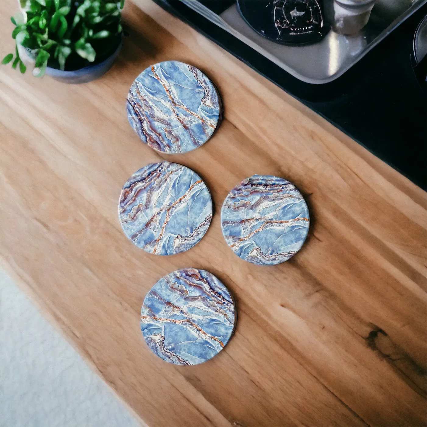 Marble Blue Coasters