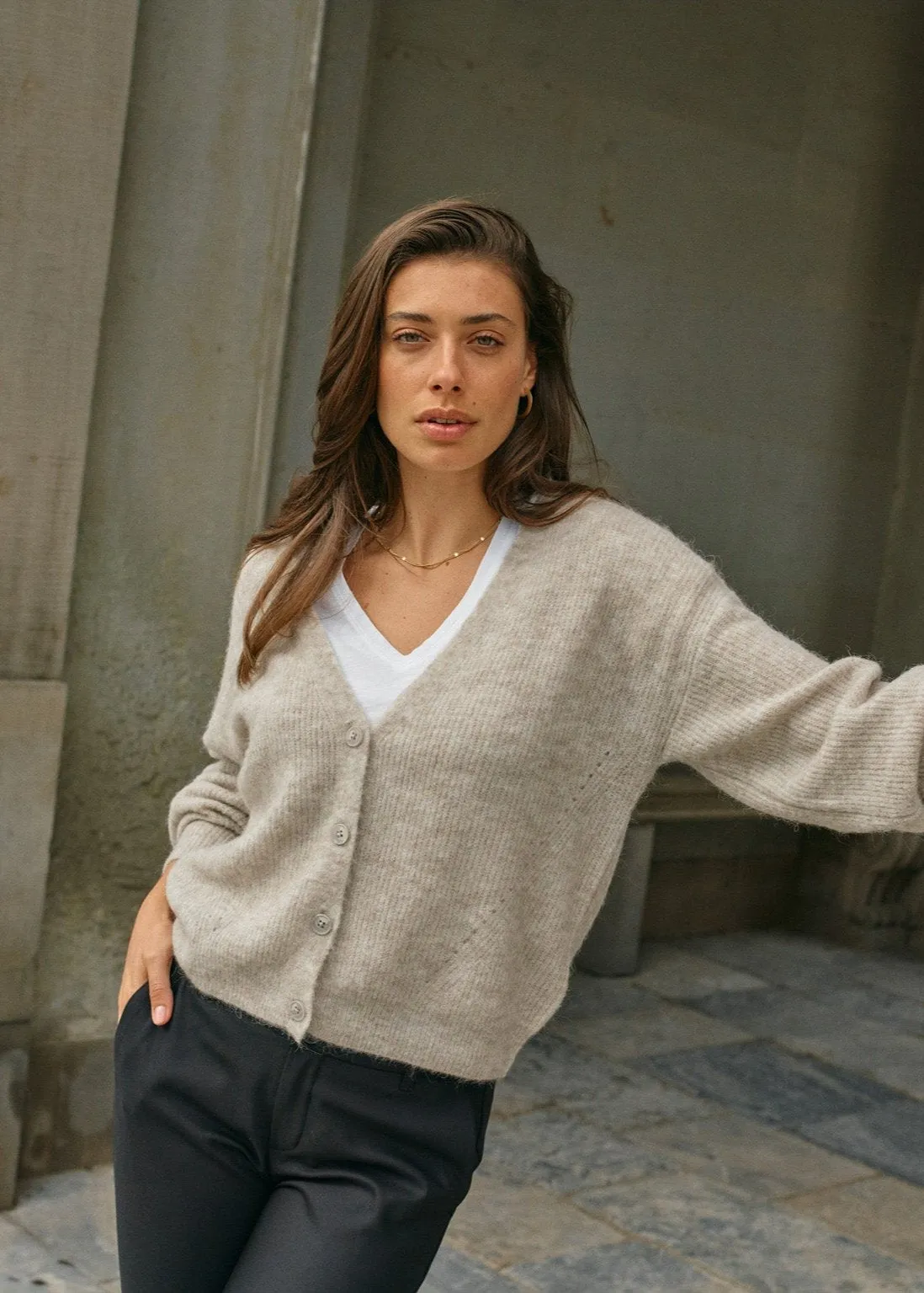 MMThora V-Neck Knit Cardigan