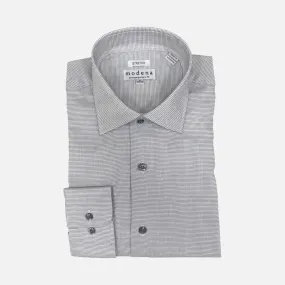 Modena Contemporary Fit Dress Shirt: Gray Mini Check Line Pattern"