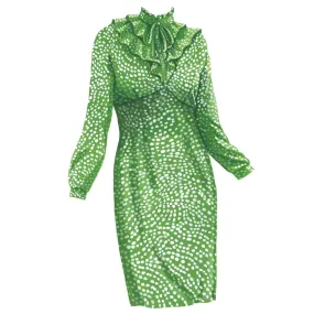 Mrs. Post's Ruffle Neck Dress