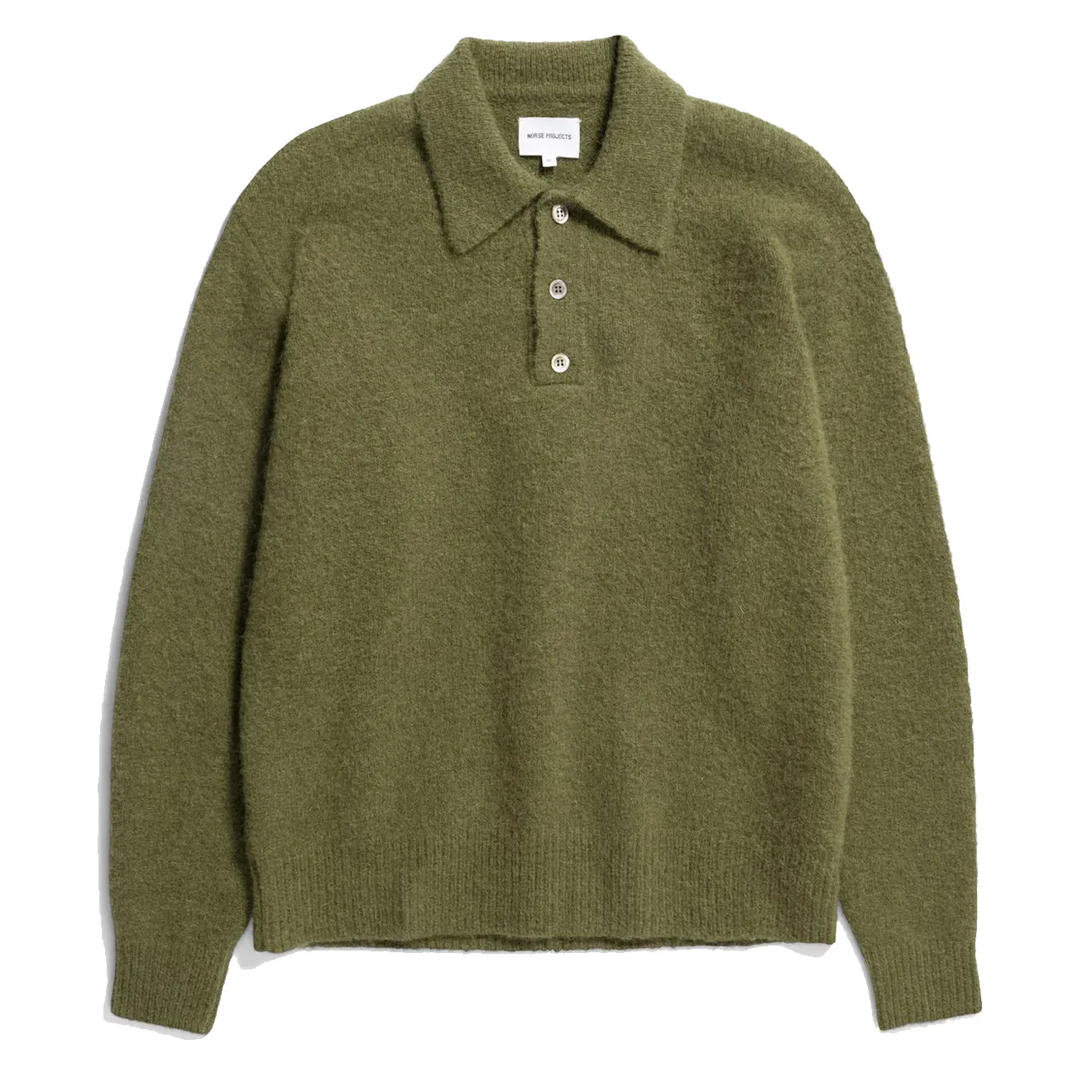 Norse Projects Rasmus Relaxed Brushed Polo Ivy Green