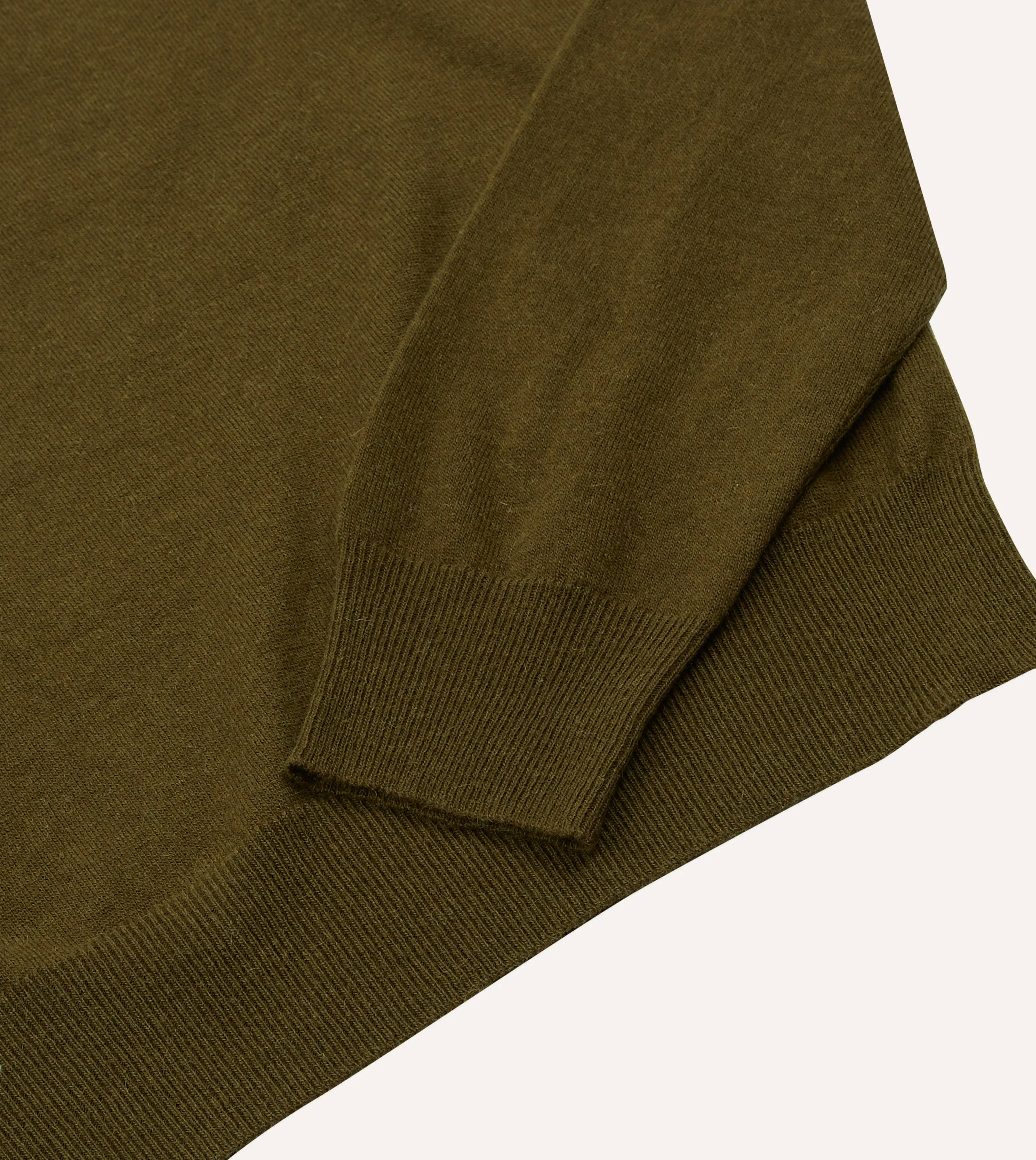 Olive Alpaca Wool Knitted Polo