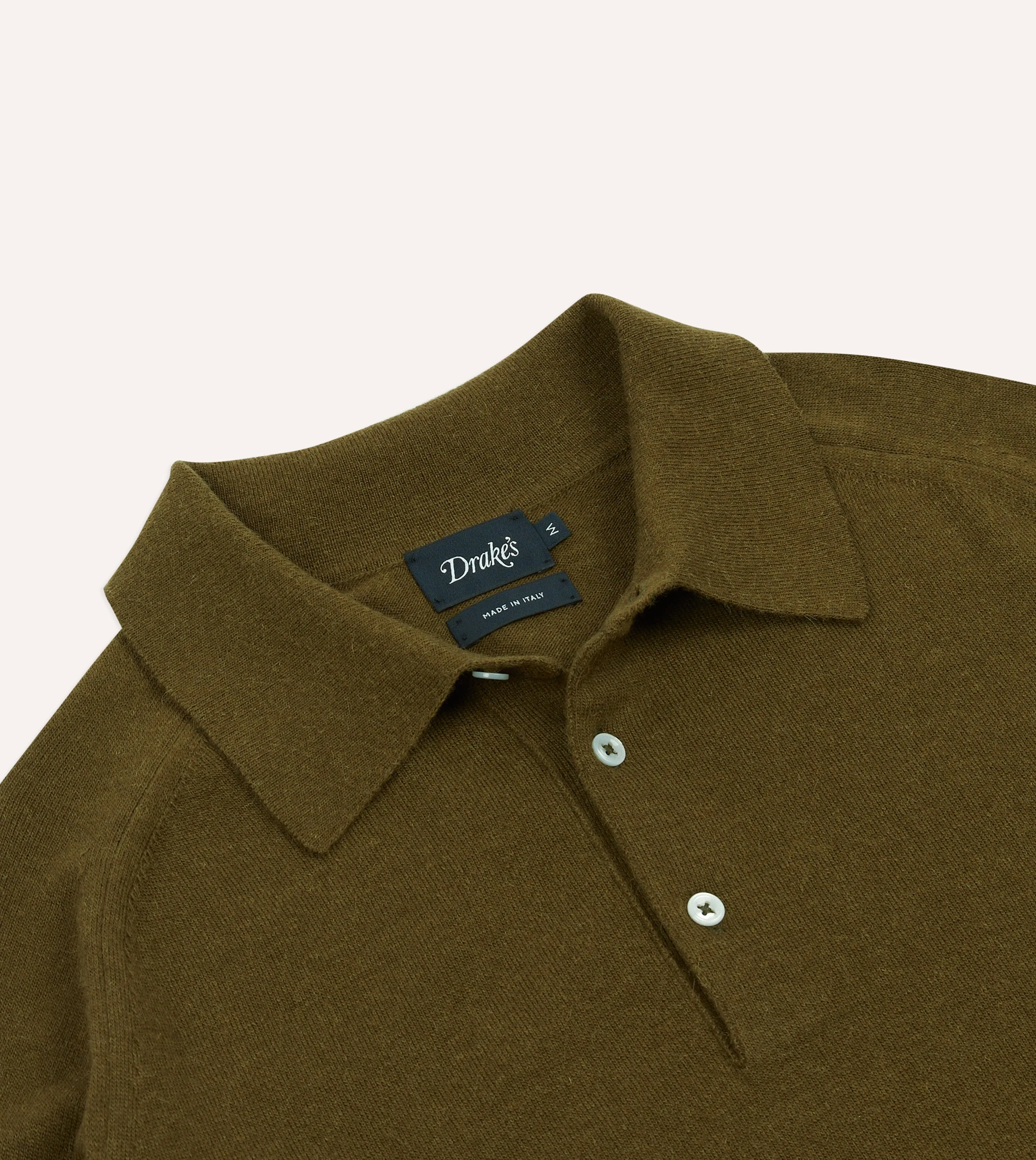 Olive Alpaca Wool Knitted Polo