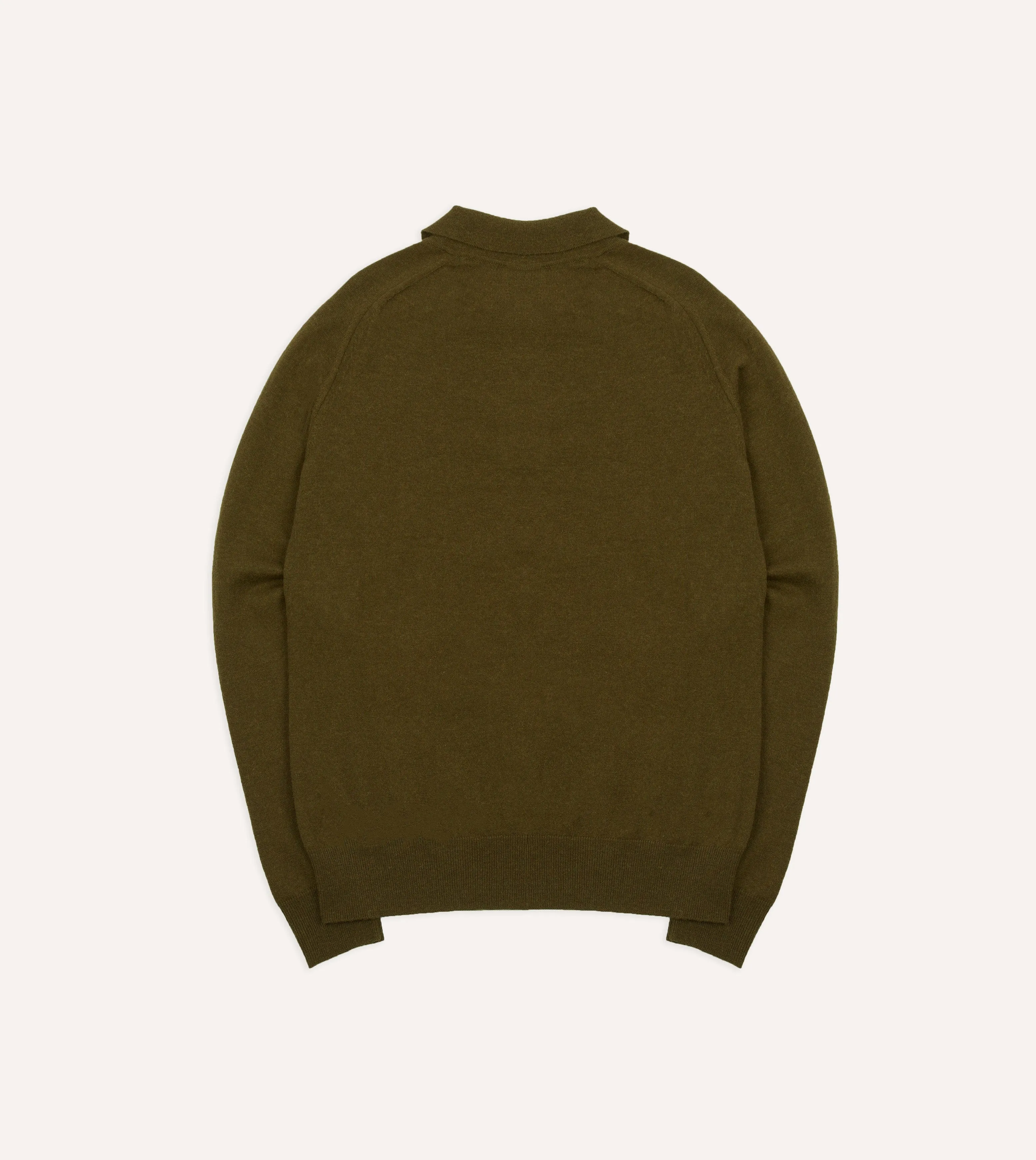 Olive Alpaca Wool Knitted Polo