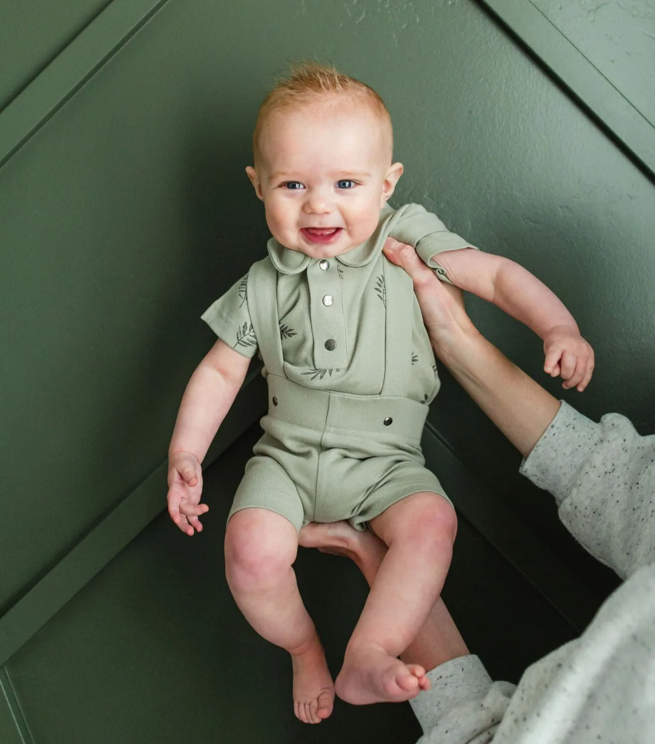 Organic Polo Bodysuit - Fern & Flower Prints