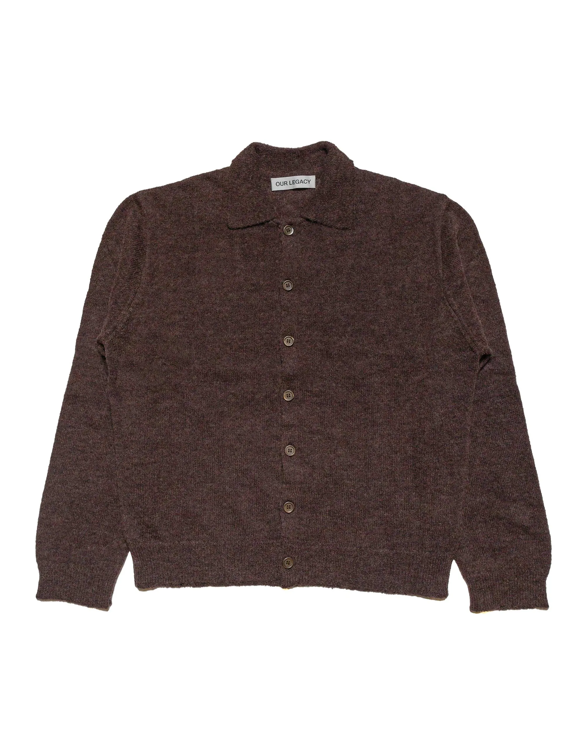 Our Legacy Evening Polo Smokey Brown Fuzzy Alpaca