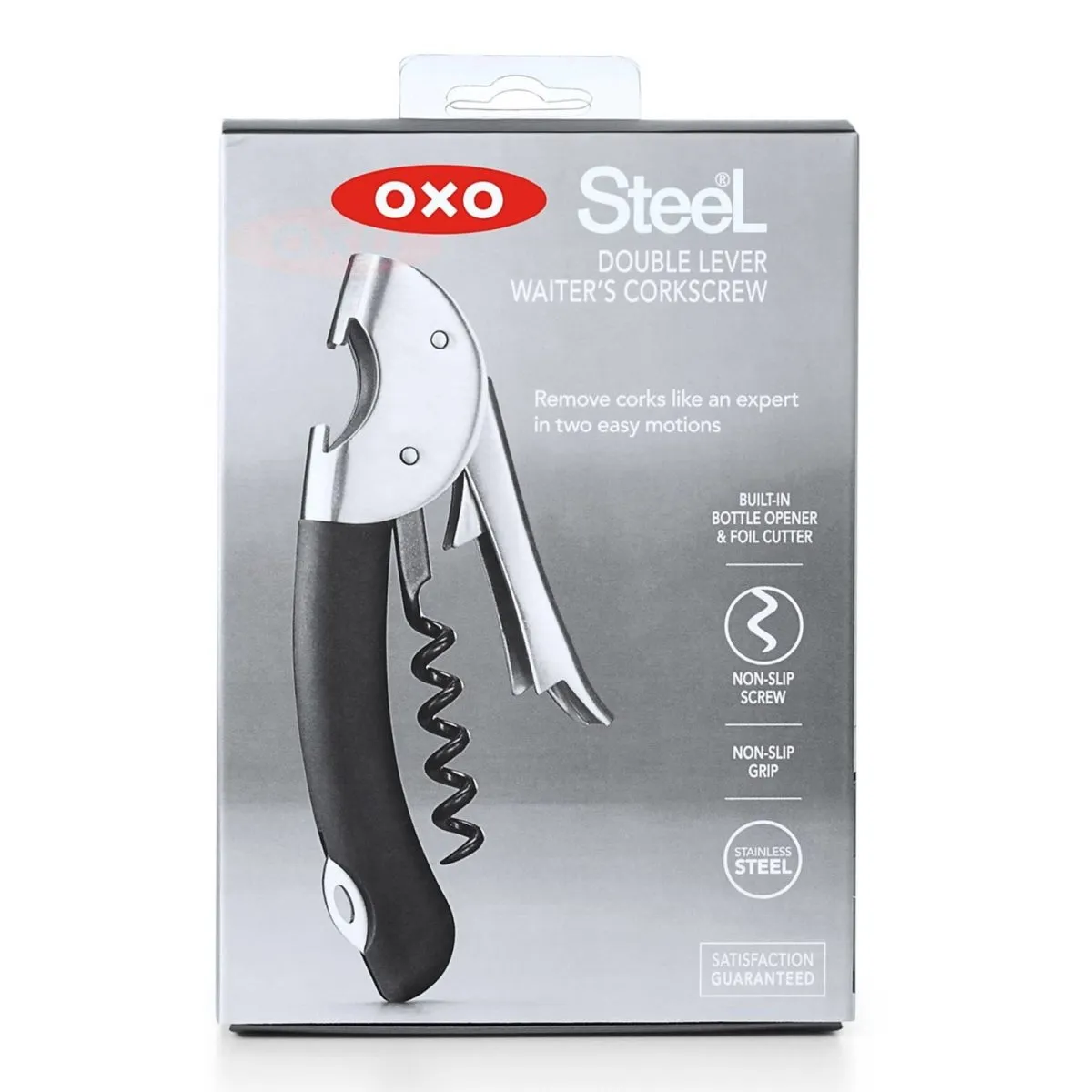 OXO Steel Double Lever Waiter's Corkscrew