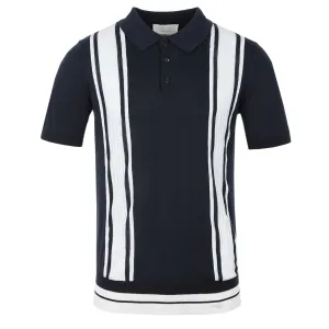 Pal Zileri Rope Stripe Design Polo Shirt in Navy