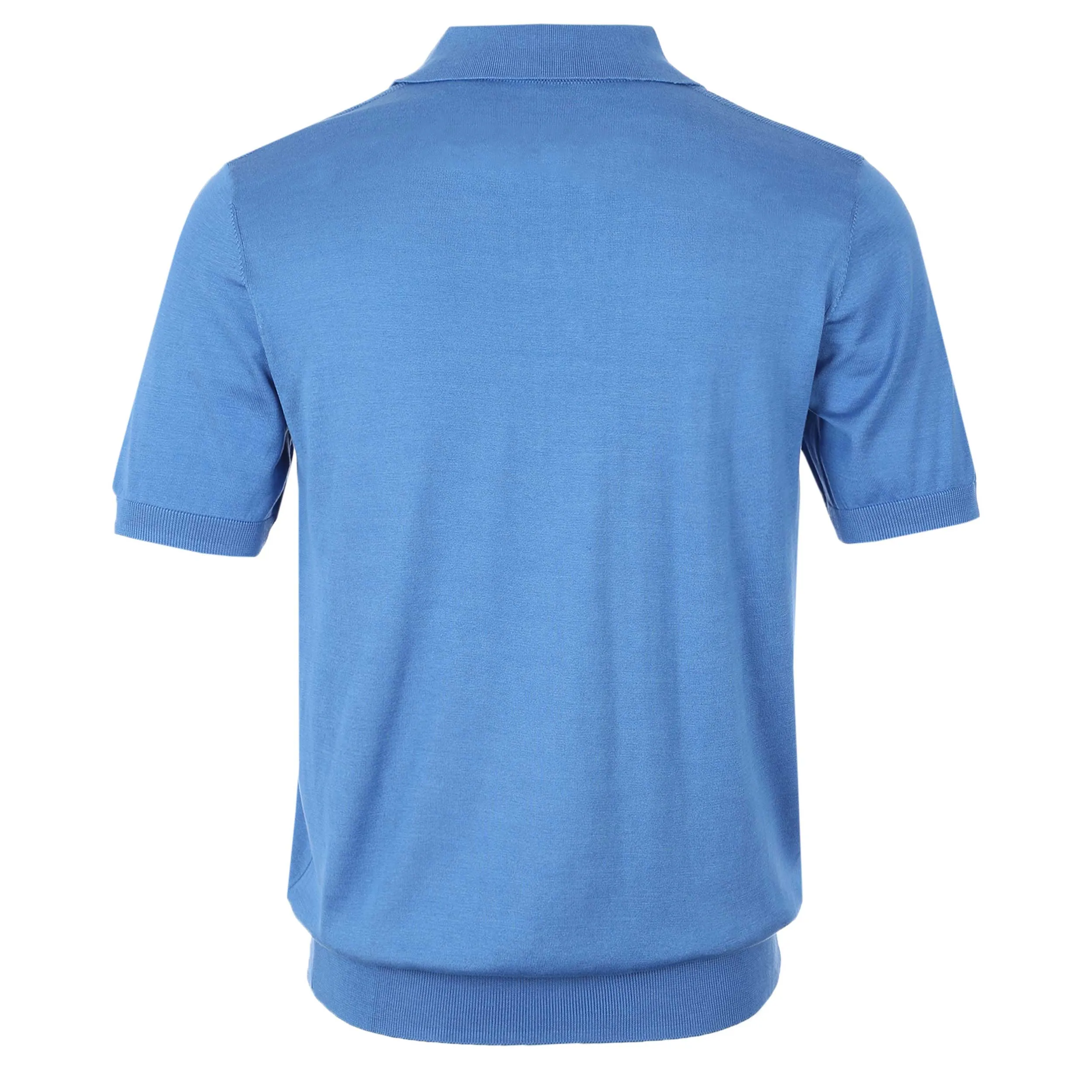 Pal Zileri Silk Cotton Mix Polo Shirt in Sea Blue