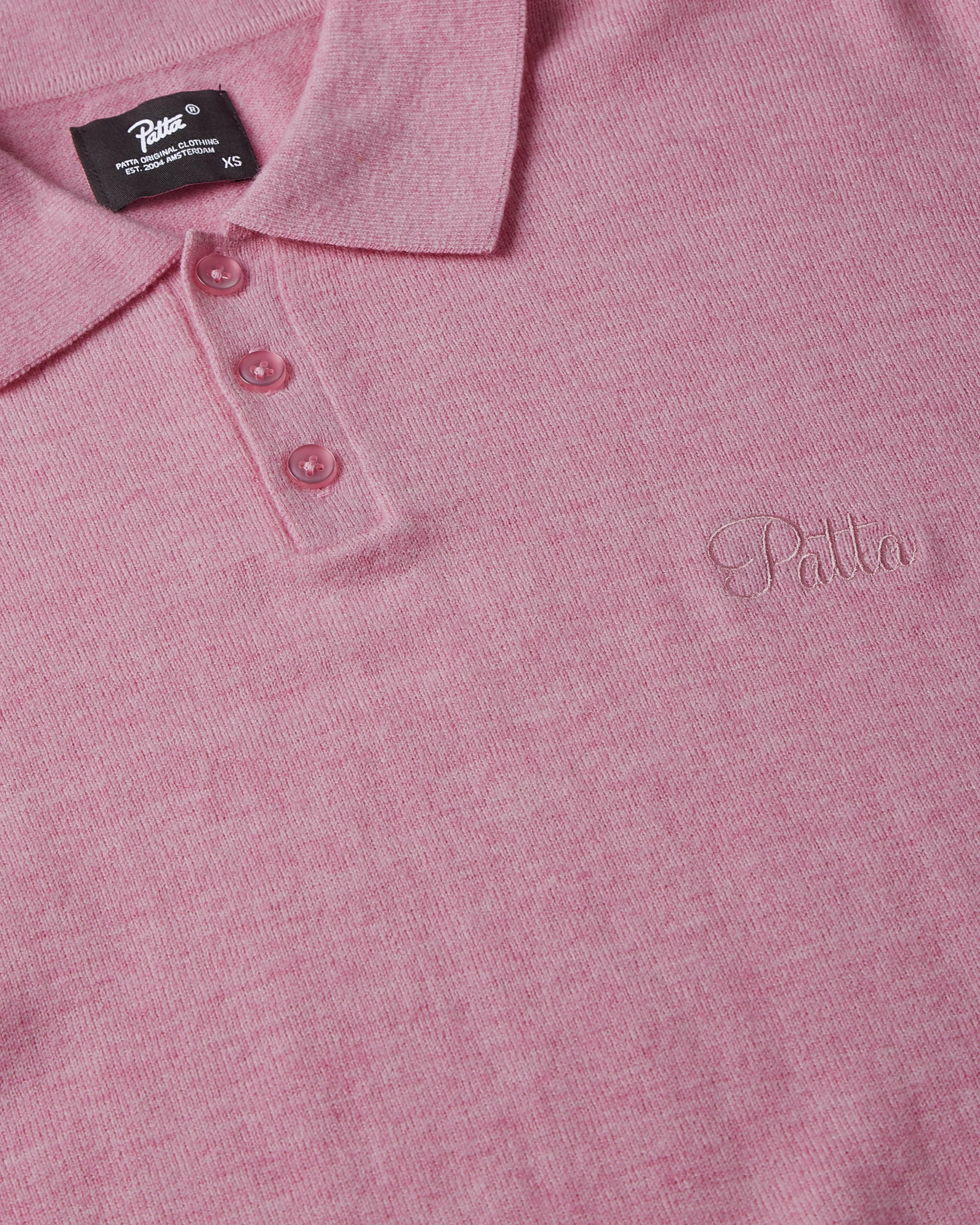 Patta Knitted Wool Longsleeve Polo Shirt (Very Berry )