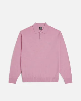 Patta Knitted Wool Longsleeve Polo Shirt (Very Berry )