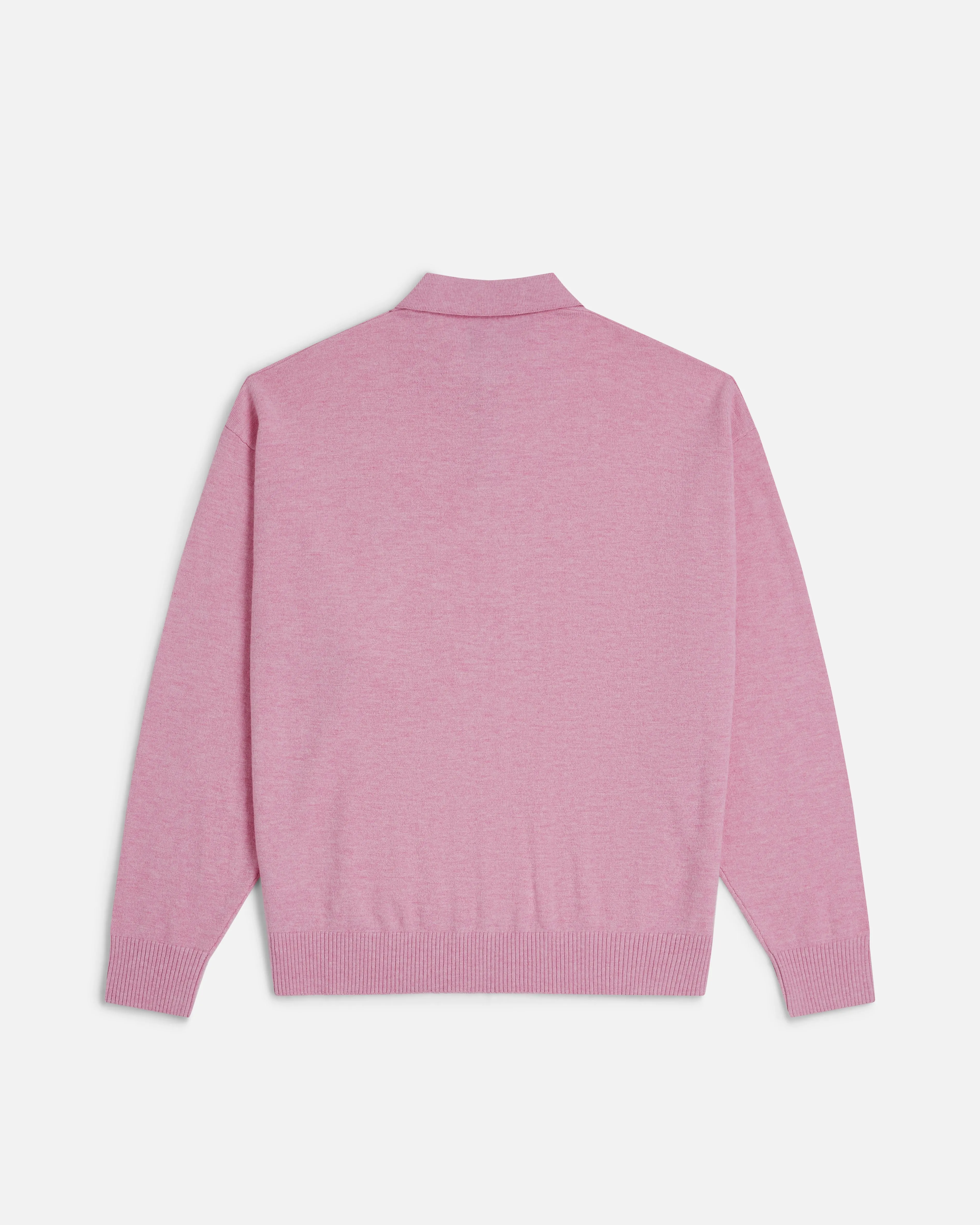 Patta Knitted Wool Longsleeve Polo Shirt (Very Berry )