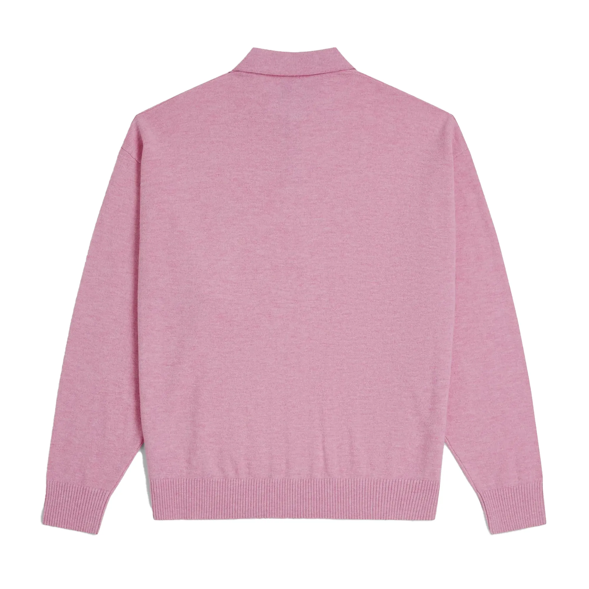 Patta Knitted Wool Longsleeve Polo Shirt Very Berry