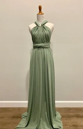 Pea green Infinity Dress/ Wrap Convertible Bridesmaid Dress- S148