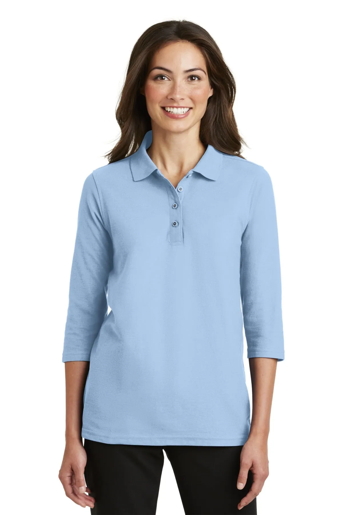 Port Authority® Ladies Silk Touch™ 3/4-Sleeve Polo. L562