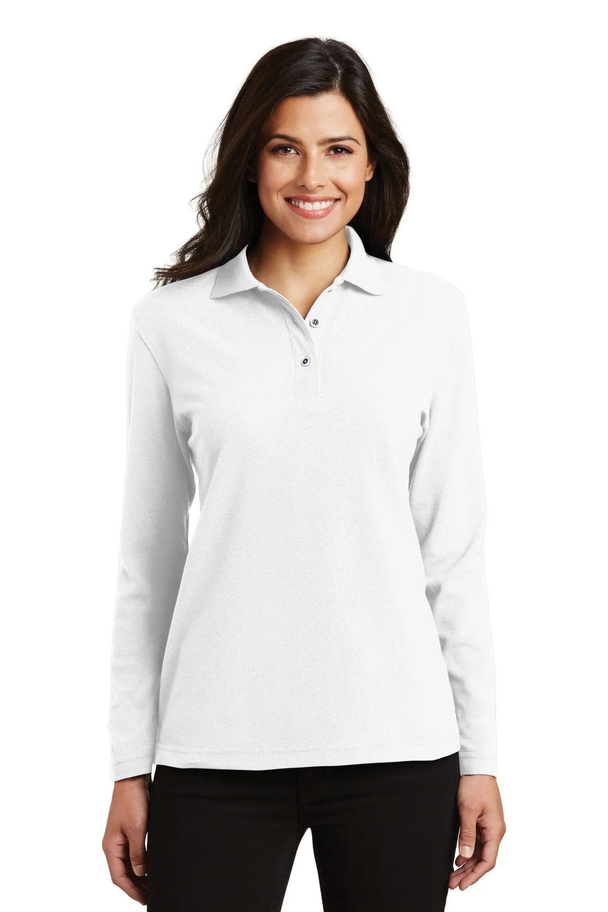 Port Authority® Ladies  Silk Touch™ Long Sleeve Polo.  L500LS