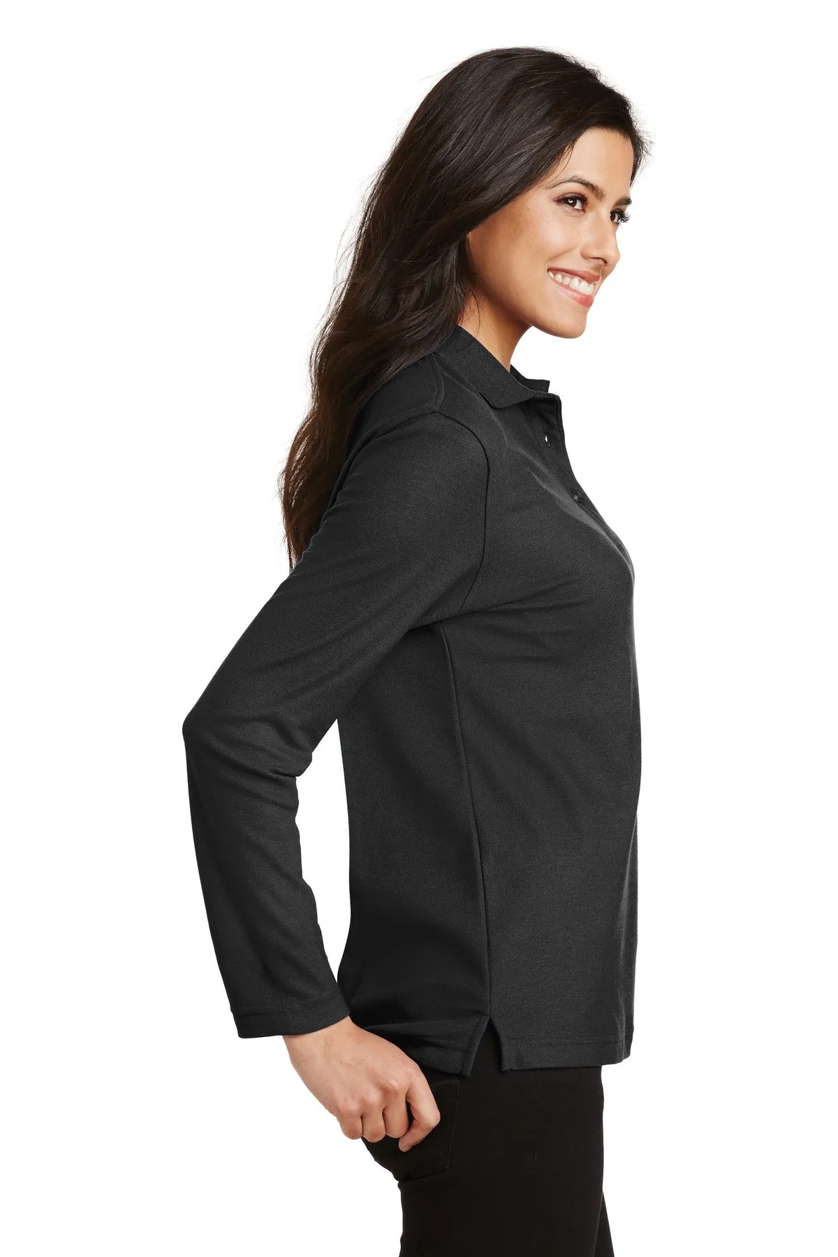 Port Authority® Ladies  Silk Touch™ Long Sleeve Polo.  L500LS