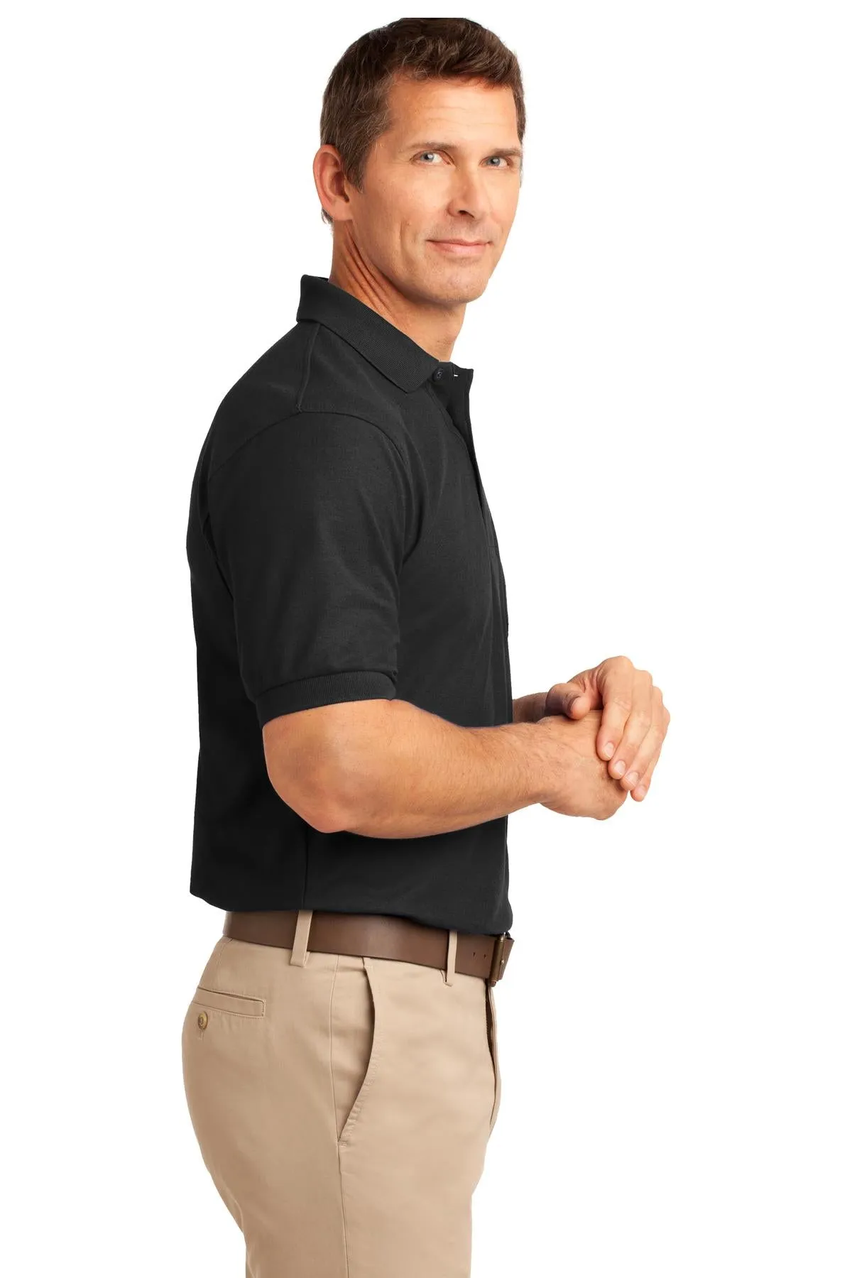 Port Authority® Silk Touch™ Polo with Pocket.  K500P