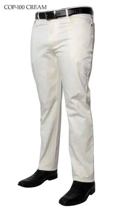 Prestige Men's cream Jeans Classic-Fit Stretch Material 100% Cotton