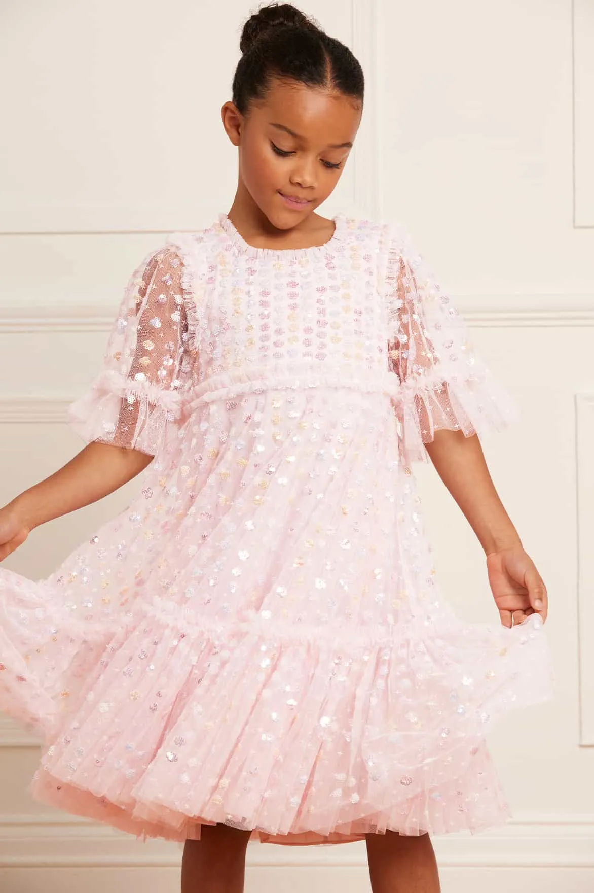 Raindrop Sequin Kids Dress