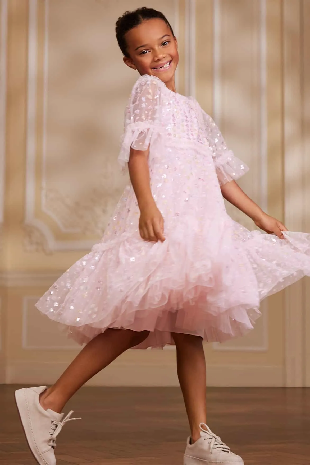 Raindrop Sequin Kids Dress