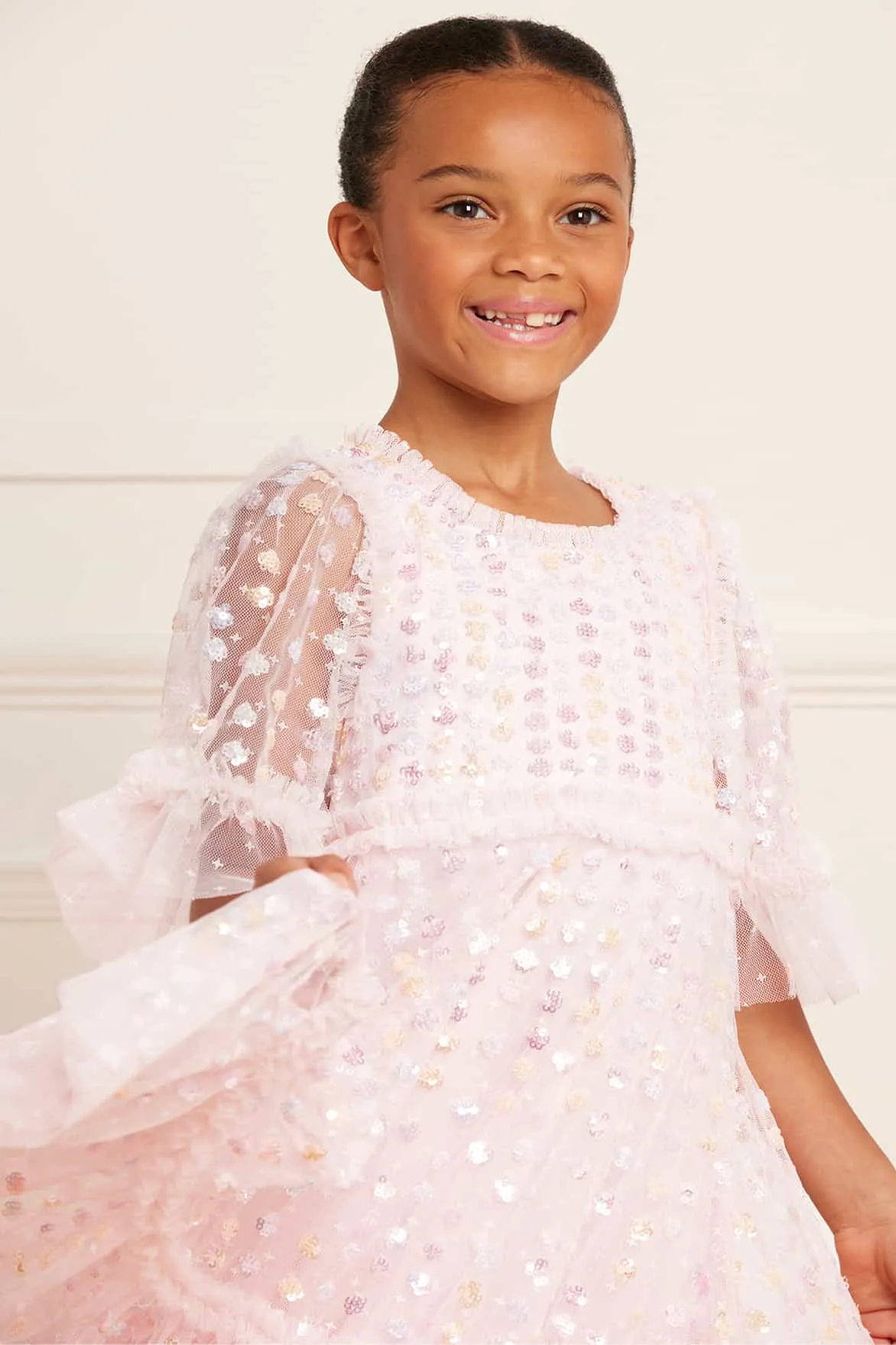 Raindrop Sequin Kids Dress