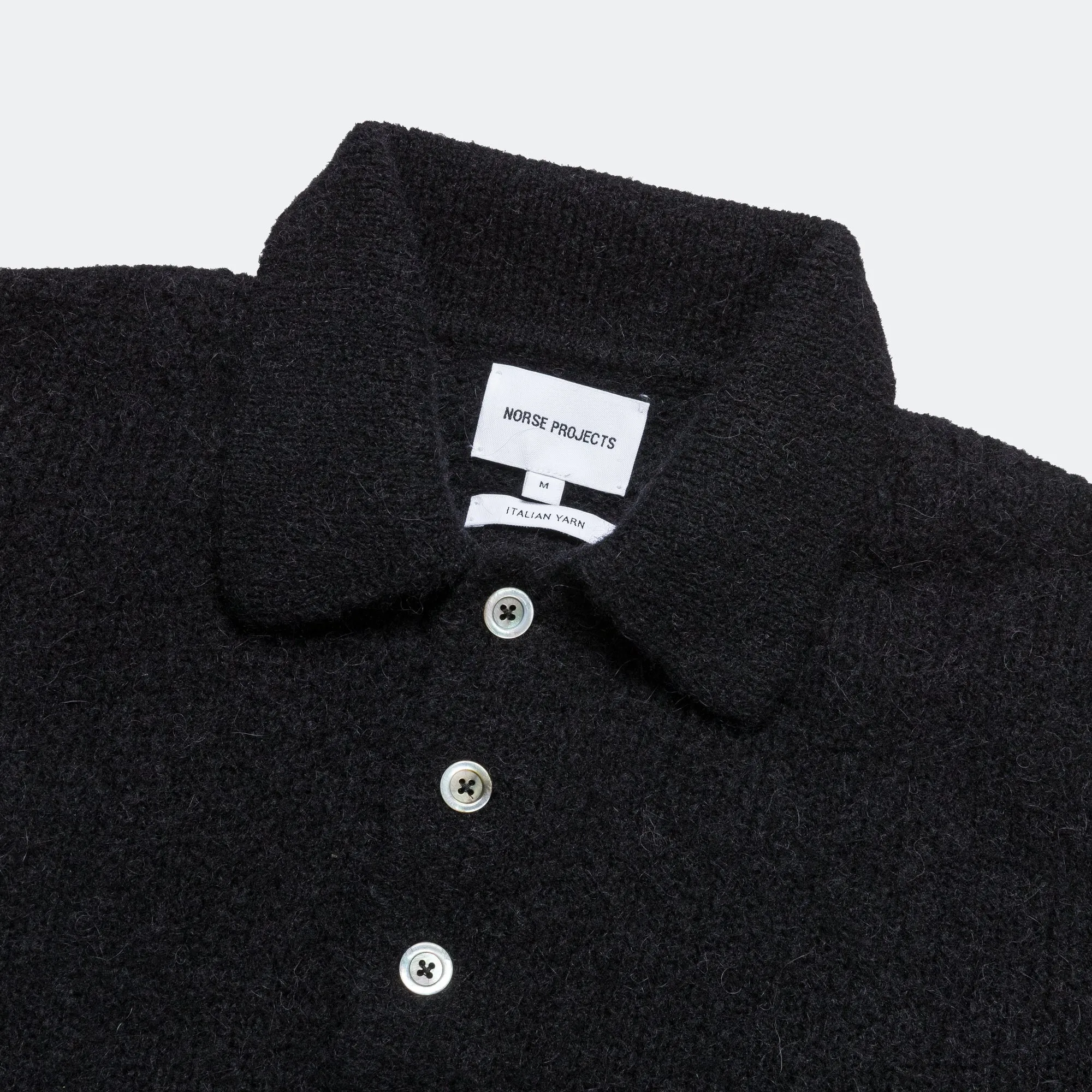 Rasmus Relaxed Brushed Polo - Black