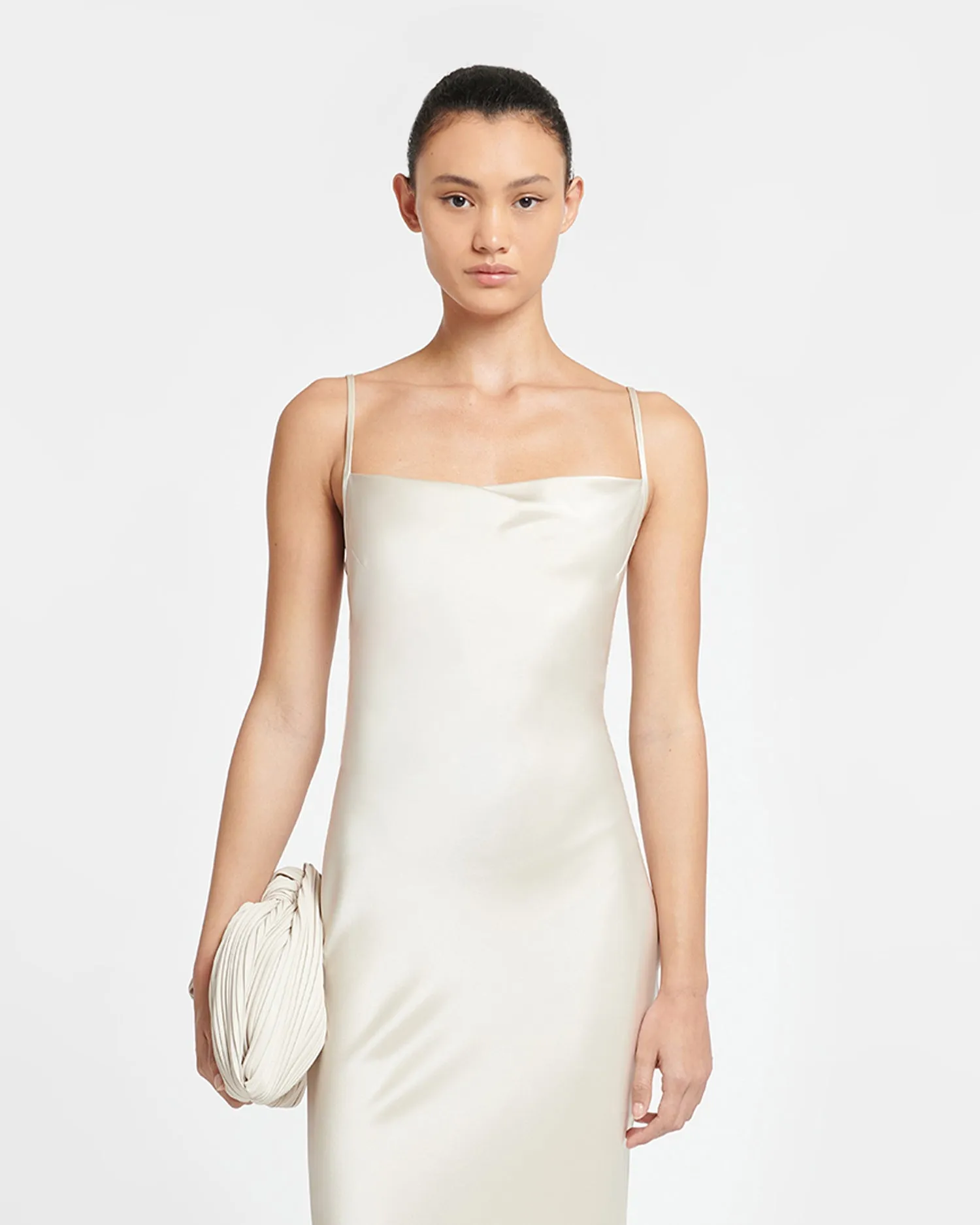 Renny - Slip Satin Maxi Dress - Creme