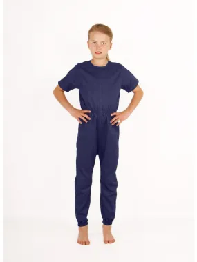 Rip-resistant bodysuit for children with short sleeves and long legs