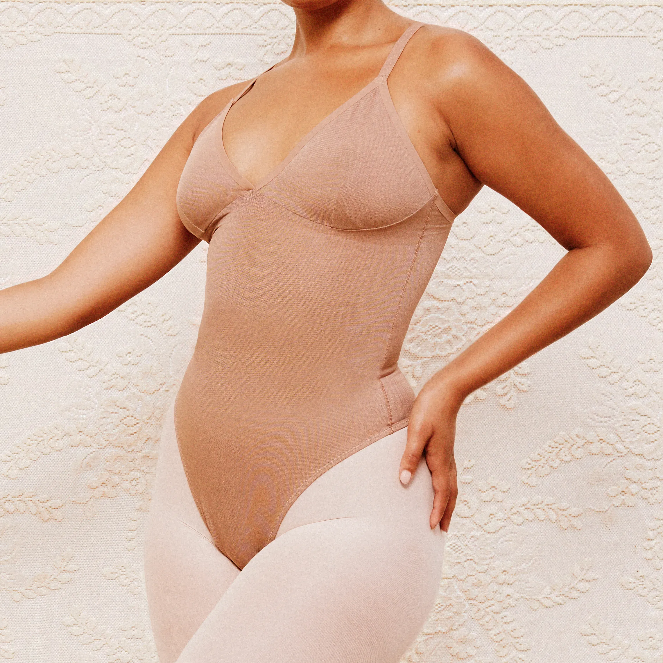 SHEER SCULPT THONG BODYSUIT | MARBLE