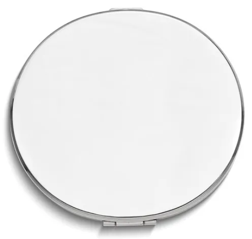 Silver-Tone Round Compact Mirror