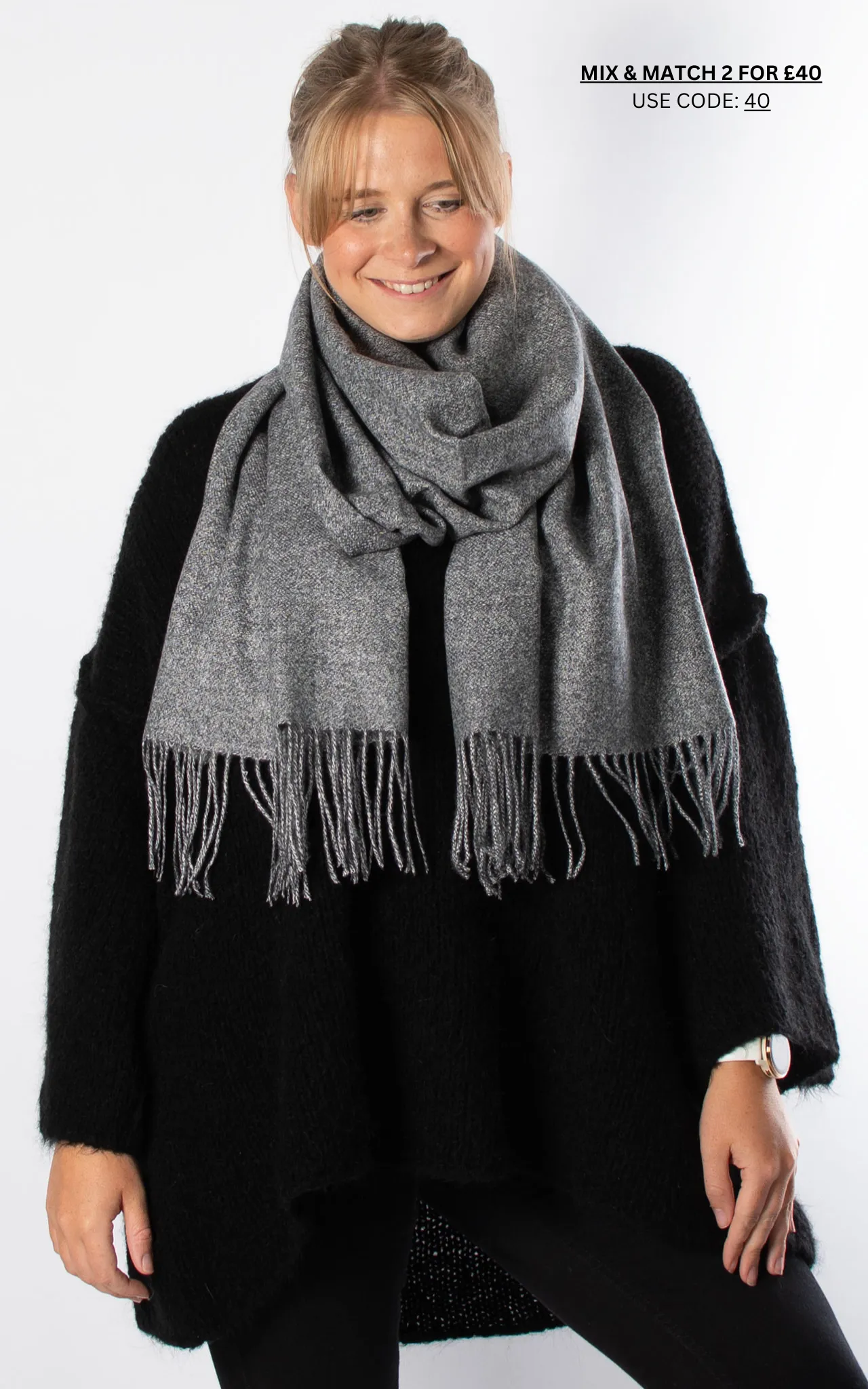 Soft Knit Scarf | Grey