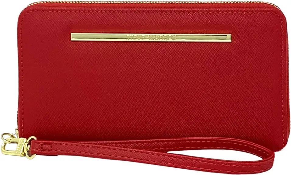 Steve Madden Bzippy Zip Around Wallet Wristlet, Red