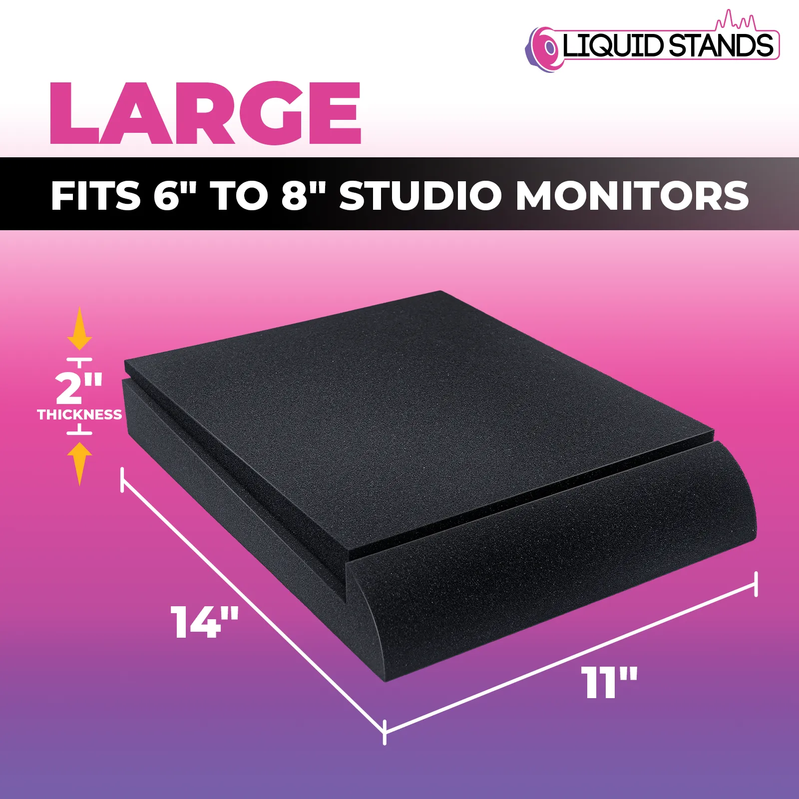 Studio Monitor Sound Isolation Pads for Speakers 6-8" (Large)