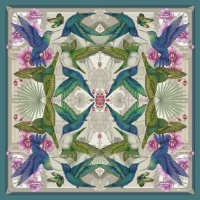 The Hummingbird Temple Scarf | Wool/Silk | 90x90cm [Preorder]