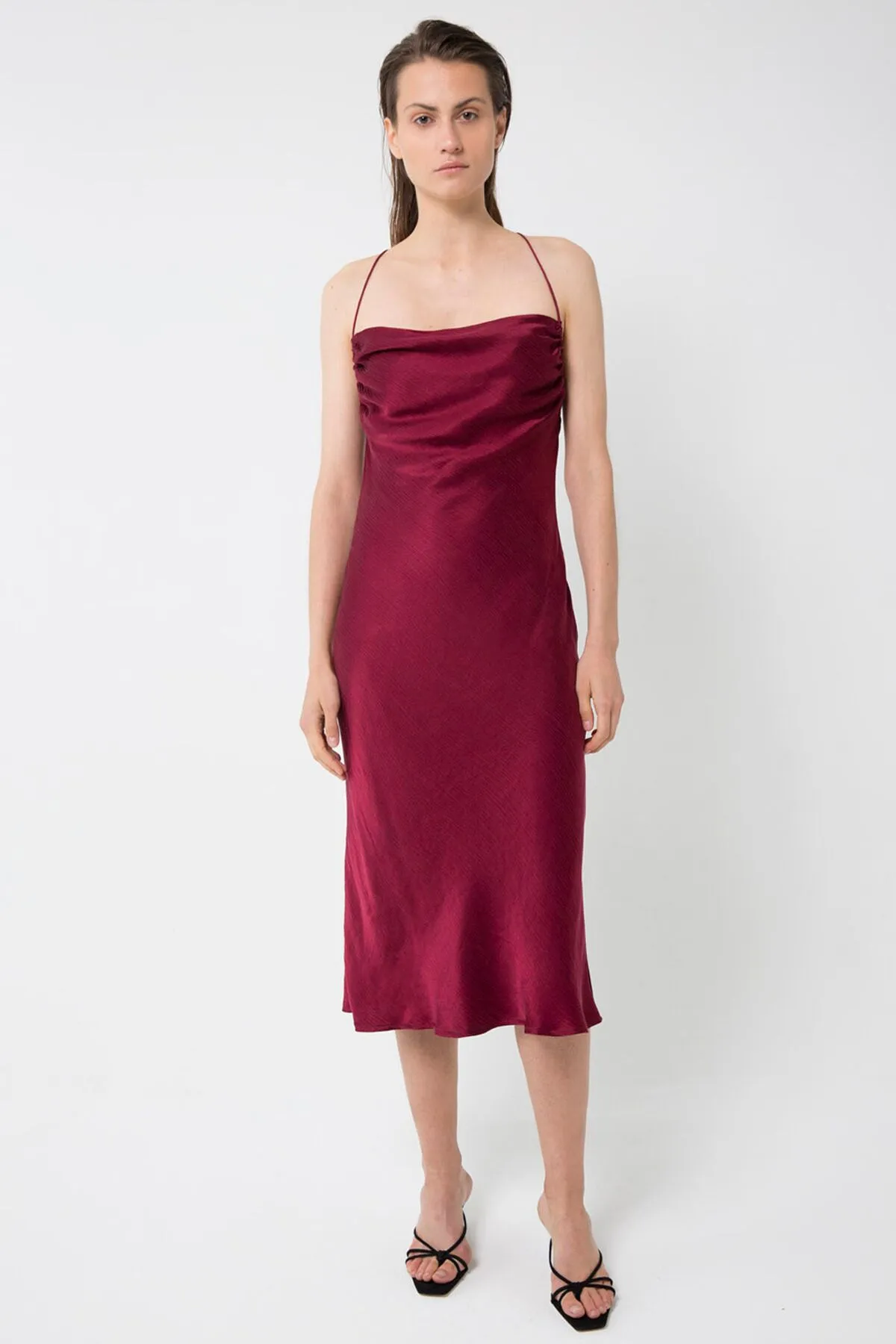 Third Form WATERFALL BIAS SLIP DRESS RUBY