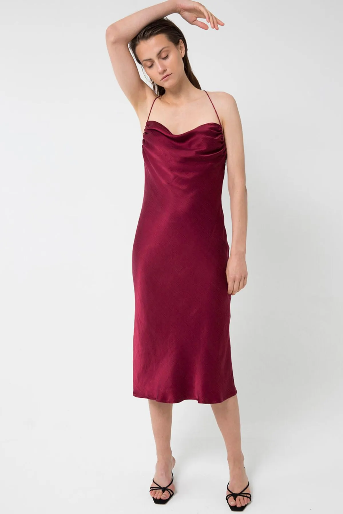 Third Form WATERFALL BIAS SLIP DRESS RUBY