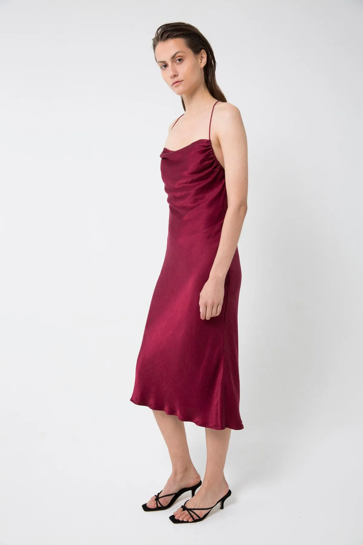 Third Form WATERFALL BIAS SLIP DRESS RUBY