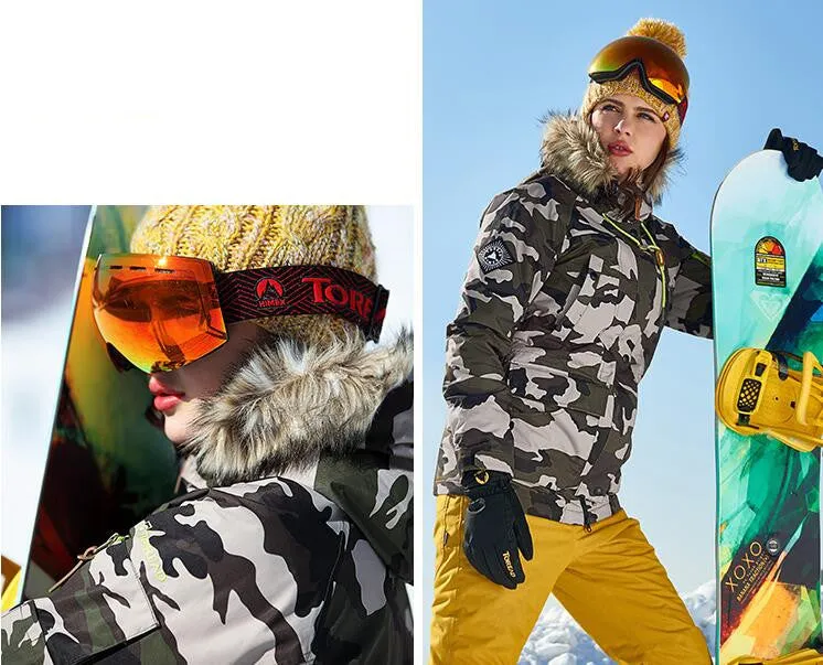 TOREAD Camouflage Warm Anti-Abrasion Ski Jacket