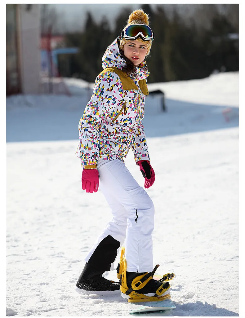 TOREAD Print Colorful Dot Stylish Ski Jacket