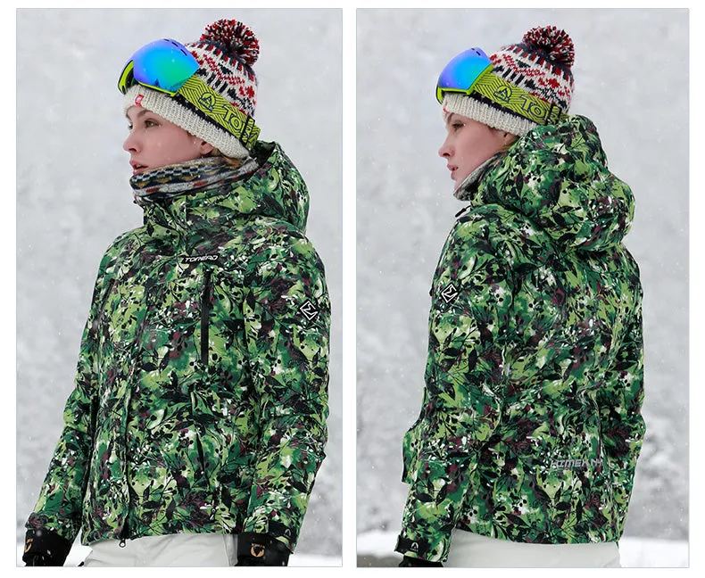 TOREAD Print Green Color Classical Ski Jacket