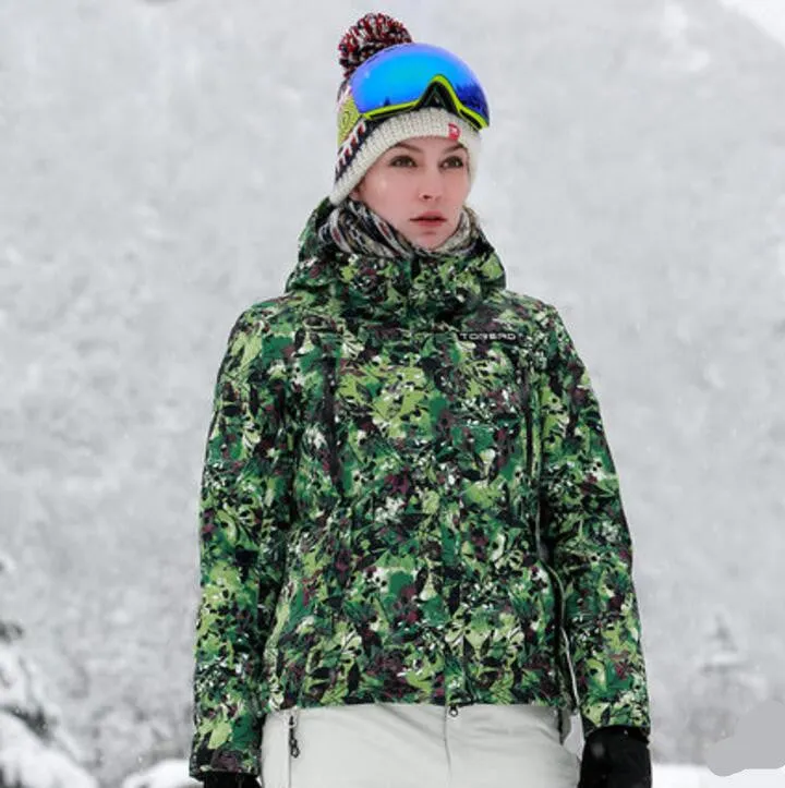 TOREAD Print Green Color Classical Ski Jacket