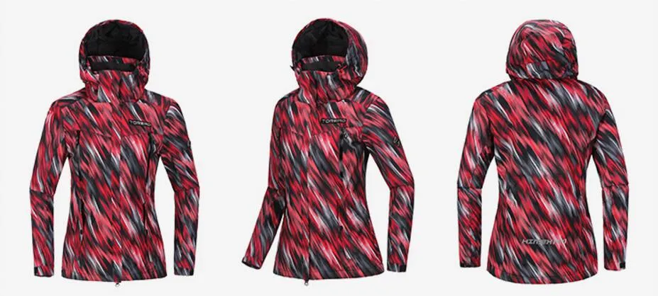 TOREAD Print Red Color Classical Ski Jacket