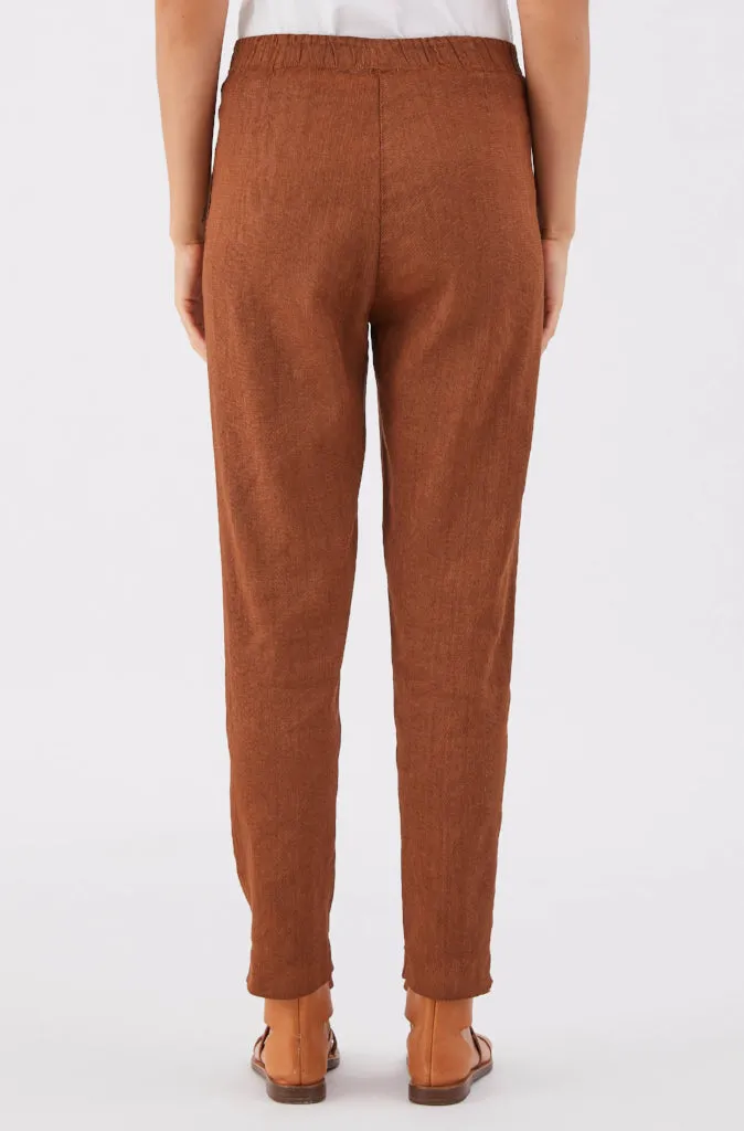 Transit Par Such Elasticated Slim Pant in Rust