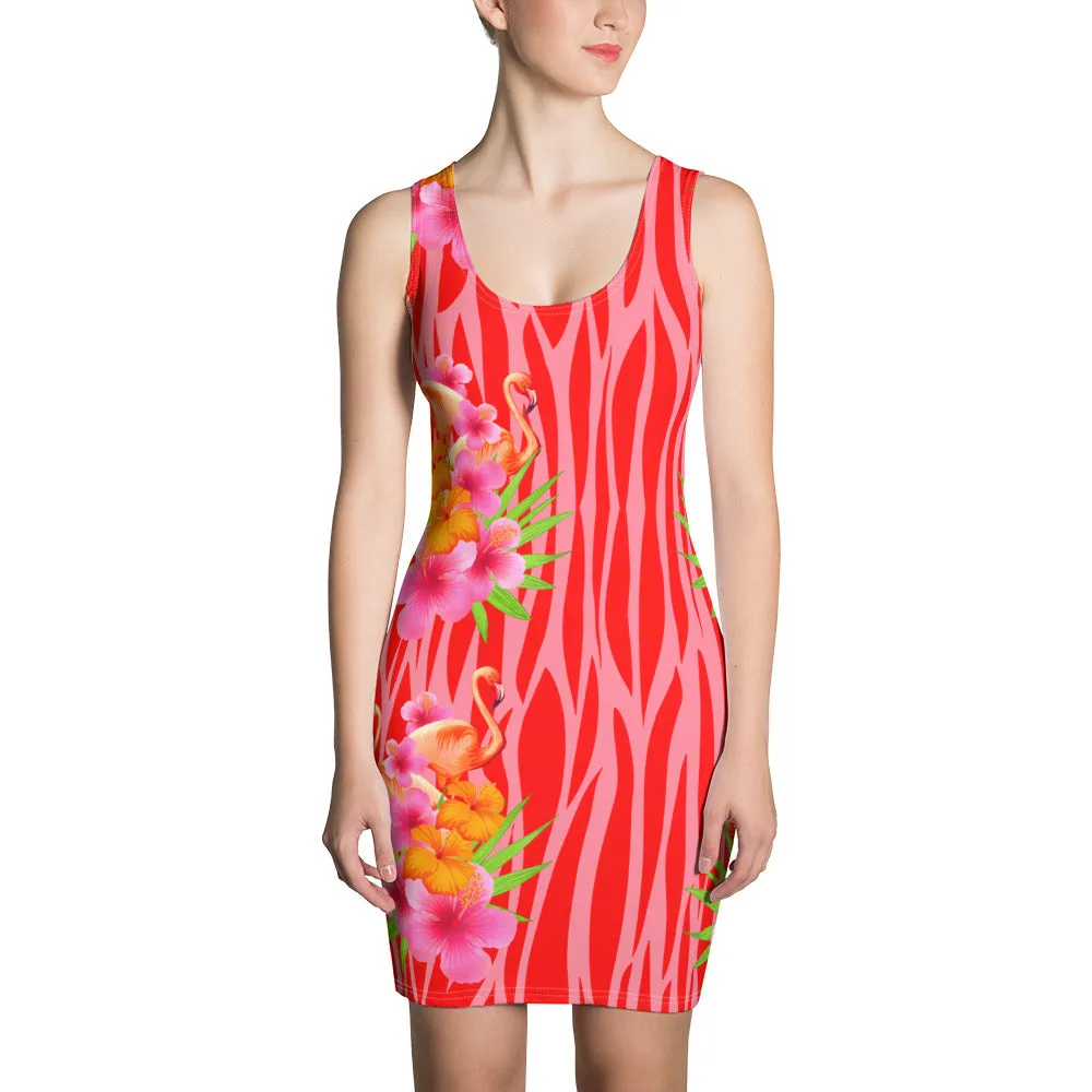 Tropique Flamingos Bodycon Dress